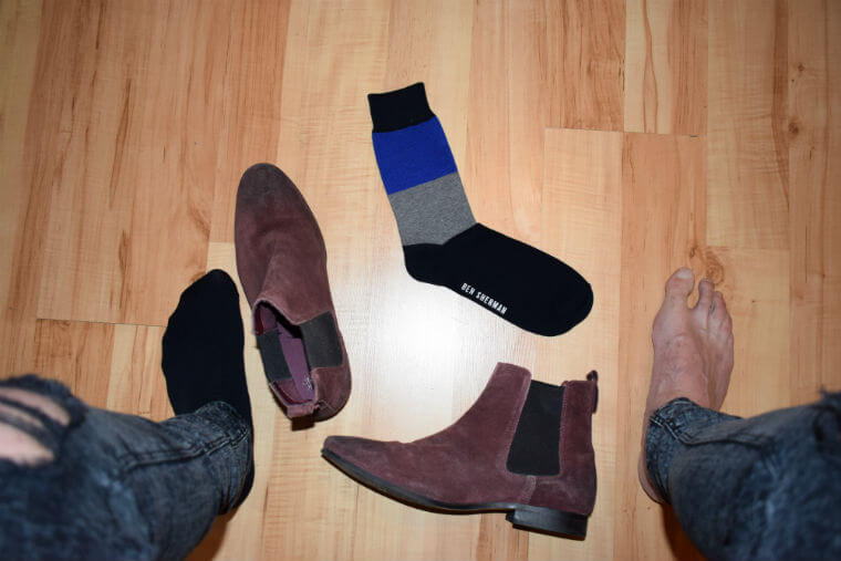Ben Sherman Socks and Burgundy Chelsea Boots