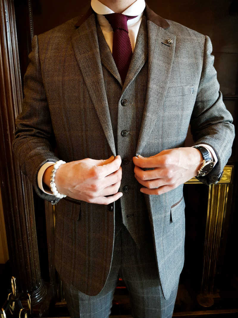 Tweed Suit showcasing the Azuro Republic Bracelet